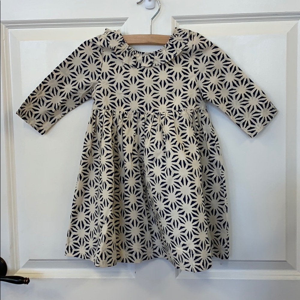 Cream and Navy Pink Chicken dress